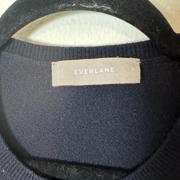 Everlane 100% Cashmere Crew Sweater Dark Navy Blue Ink Small - Picture 7 of 9